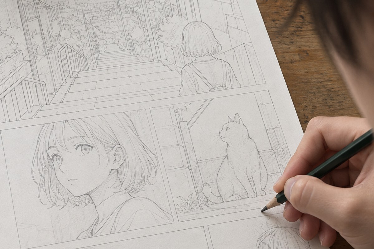 Dessin manga au crayon : Astuce de mangaka en video