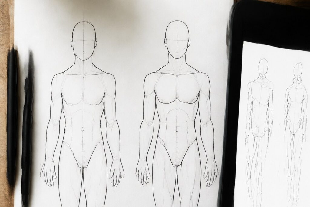 Dessin manga au crayon : Bras et jambes manga : les dessiner sans raideur ni flou