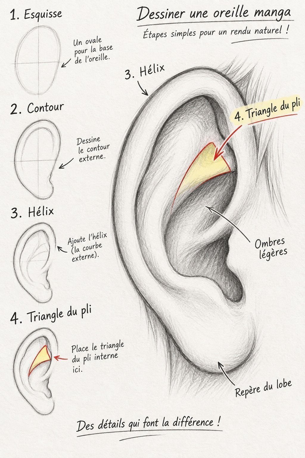 Le triangle du pli rend l’oreille plus expressive