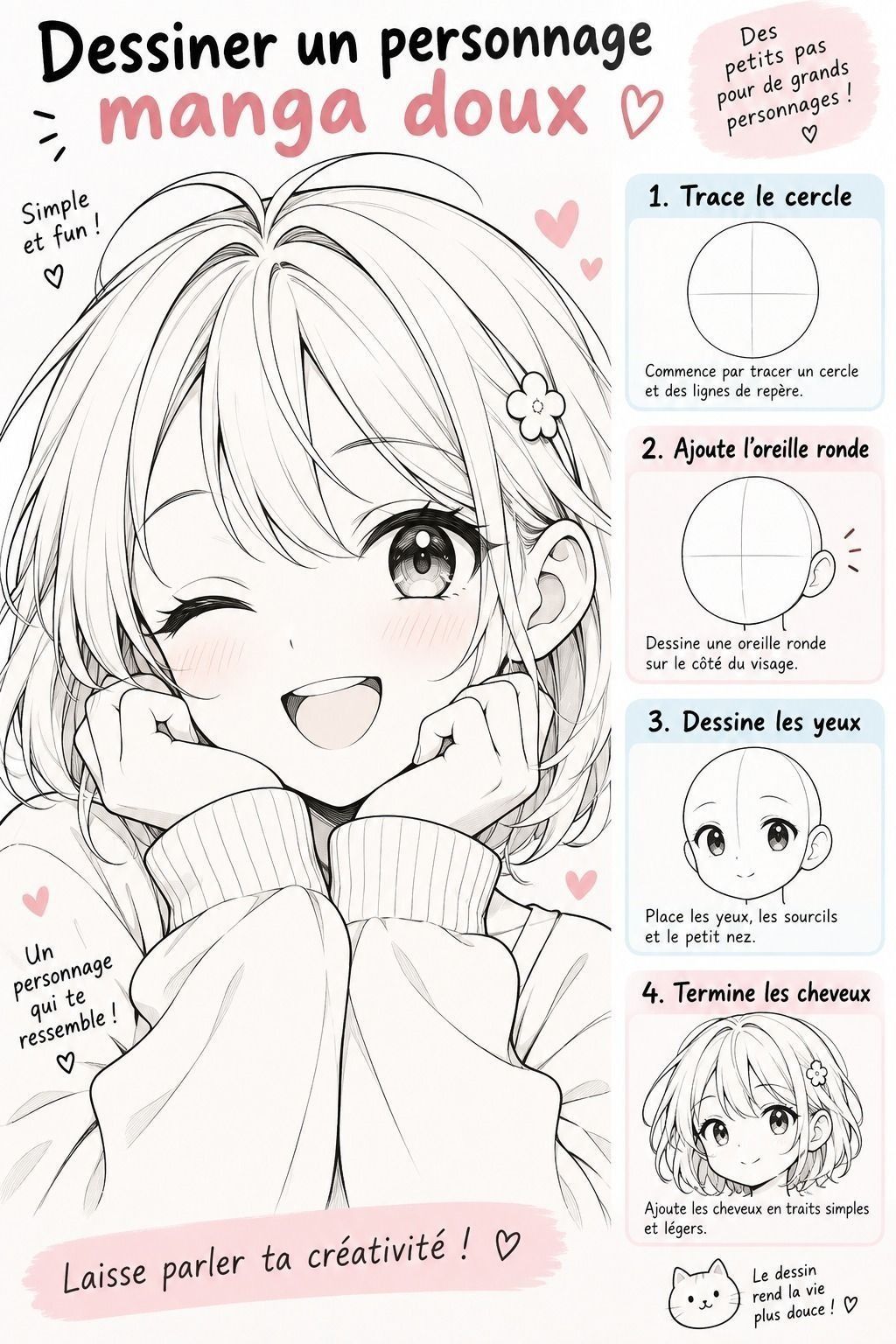 Une oreille ronde pour un personnage doux