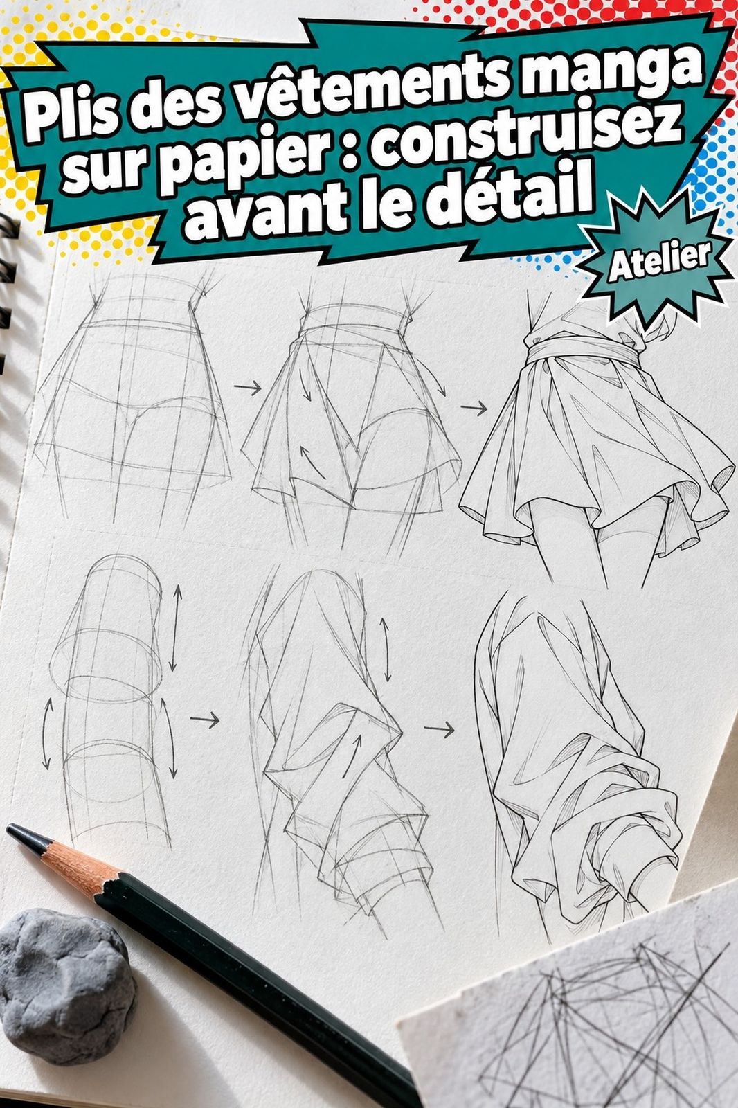 Comment dessiner les plis des vêtements manga sans se tromper - 11 étapes
