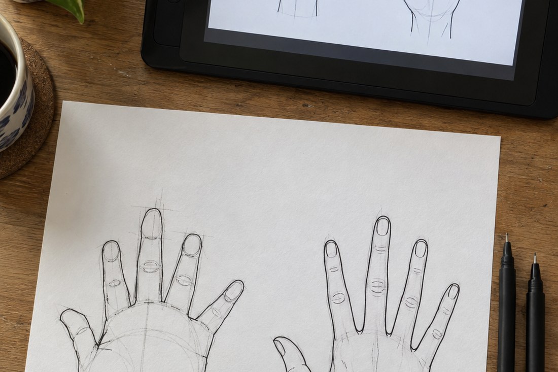 Dessin manga au crayon : erreurs fréquentes : corriger ce qui déforme ta main