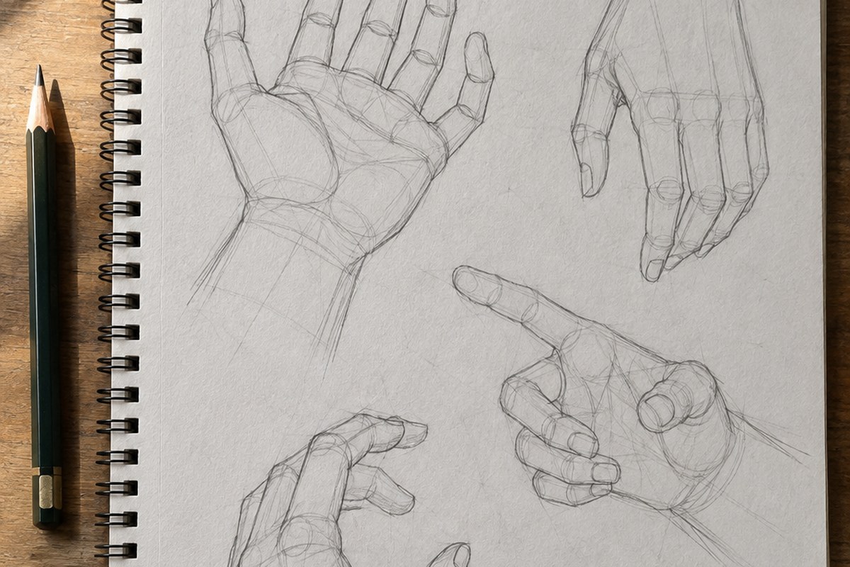 Dessin manga au crayon : Dessiner une main manga : méthode, repères et exercices