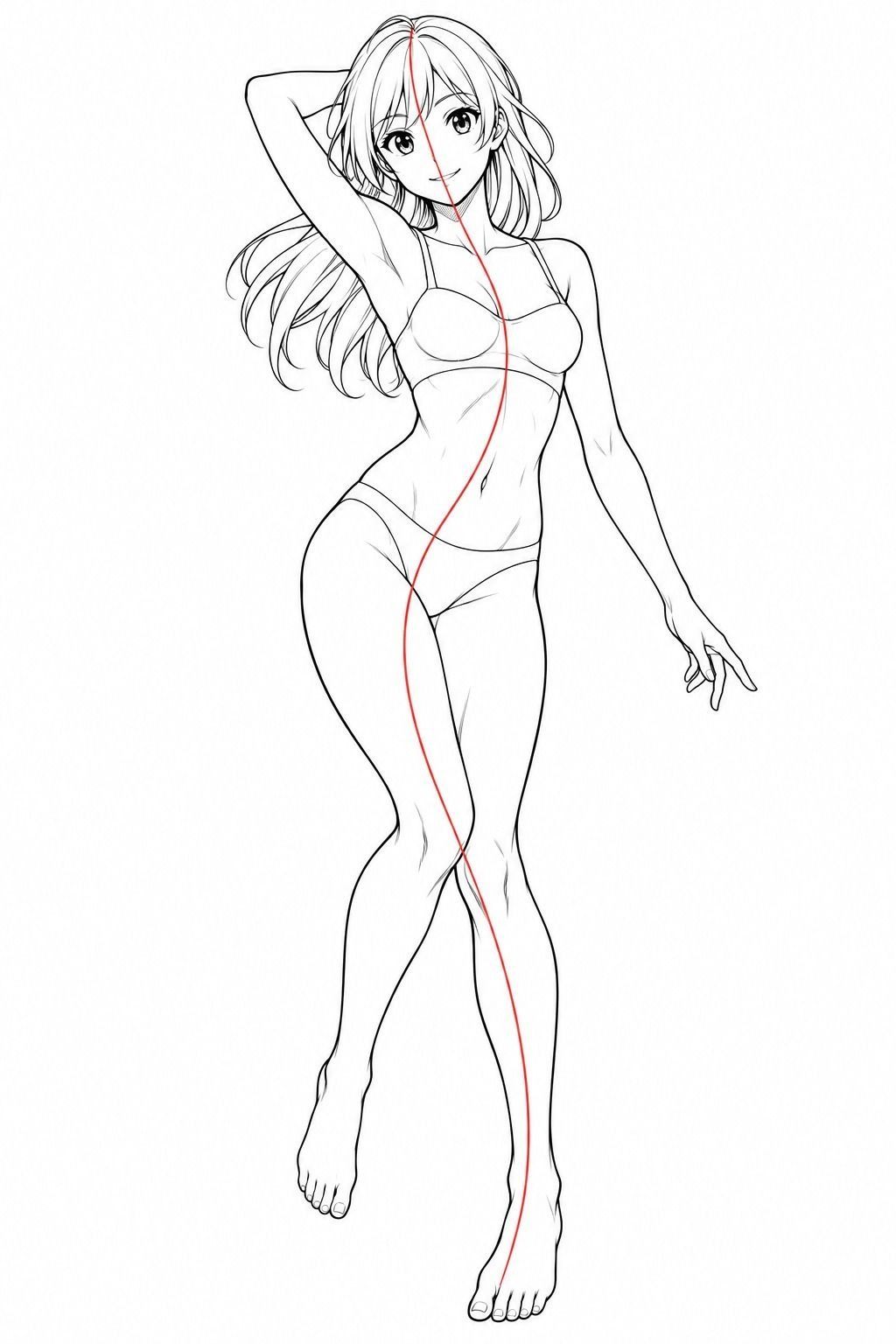 Trace la ligne vivante de la silhouette manga