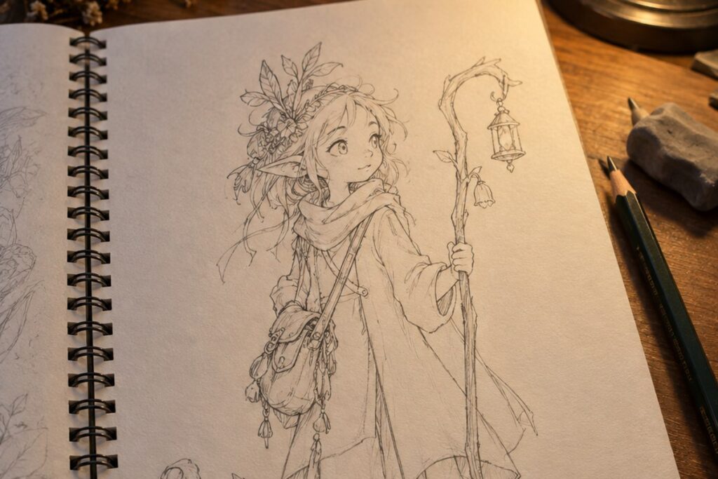 Dessin manga au crayon : Créer son personnage manga : du croquis au héros vivant