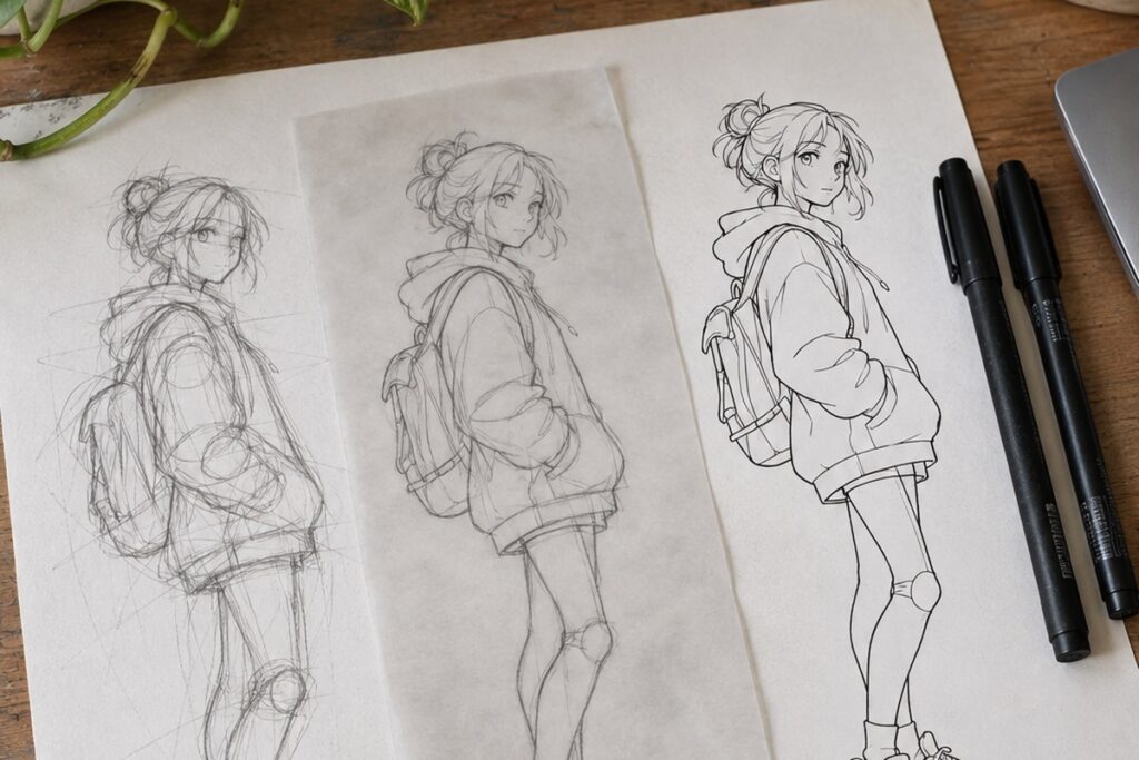 Dessin manga au crayon : Créer un personnage de manga : 10 règles du héros shonen