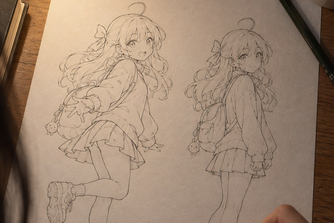 Dessin manga au crayon : erreurs fréquentes : corrige le raisonnement et le dessin