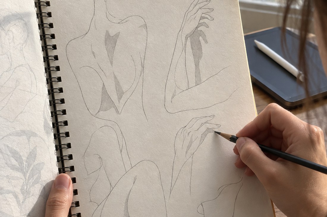 Dessin manga au crayon : ombres et lumières manga : traiter peau, cheveux et tissu