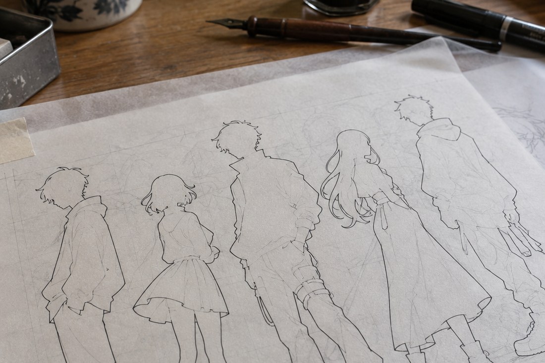 Dessin manga au crayon : construis une silhouette facile à reconnaître et à refaire