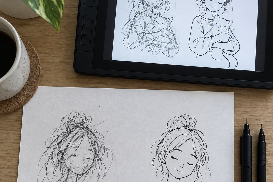 Dessin manga au crayon : erreurs fréquentes : corrige ce qui bloque la lecture