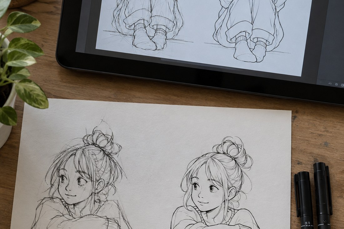 Dessin manga au crayon : erreurs fréquentes : corrige le choix qui brouille ton dessin