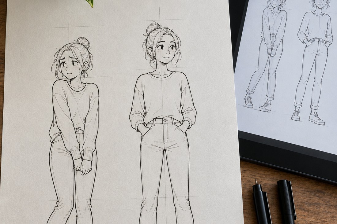Dessin manga au crayon : erreurs fréquentes : corriger la cause plutôt que le contour