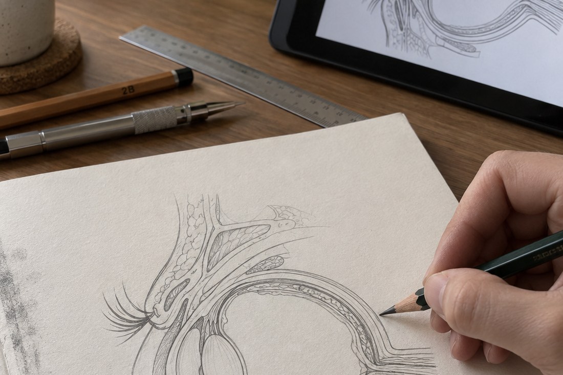 Dessin manga au crayon : l'anatomie de l'œil