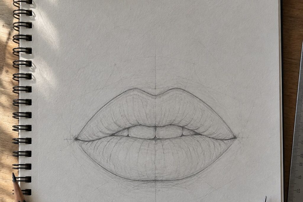 Dessin manga au crayon : Modèle bouche manga : dessine des lèvres expressives