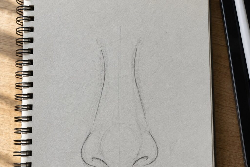 Dessin manga au crayon : Nez manga