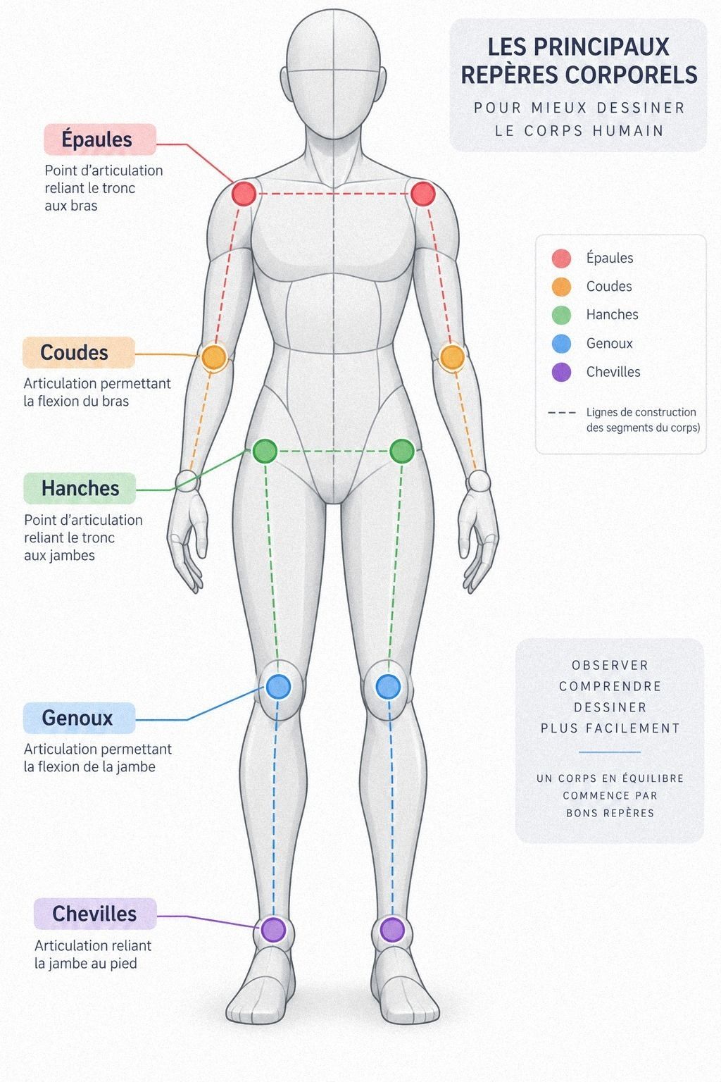 Cadre le corps avec la règle des articulations