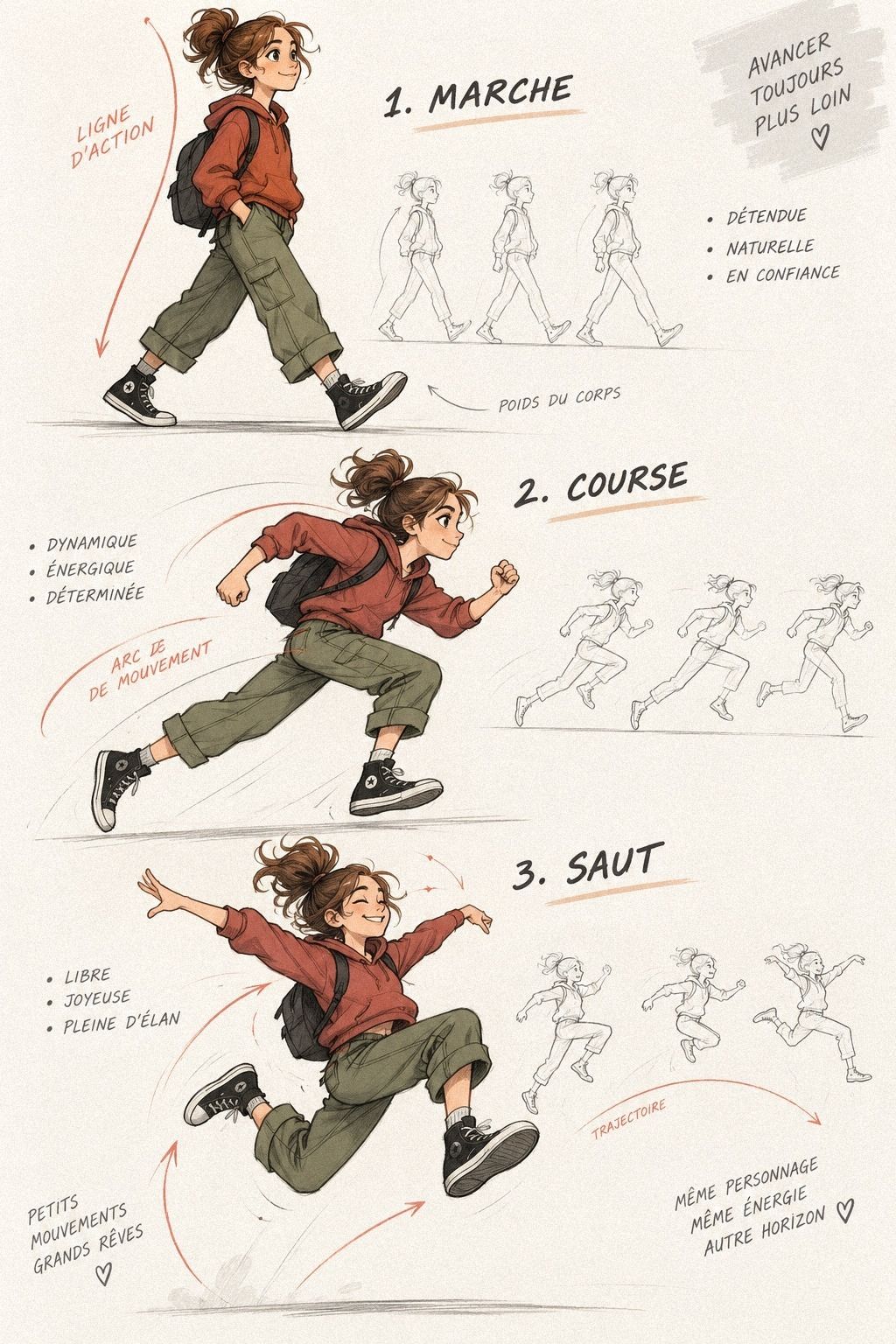 Teste le personnage en mouvement, pas seulement debout