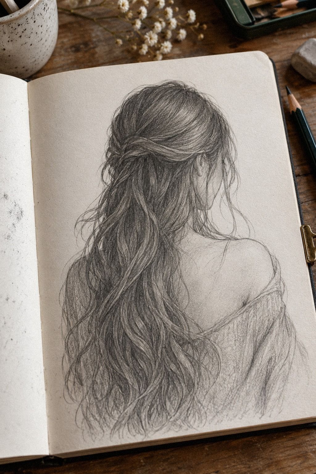 Choisis la direction générale des cheveux longs