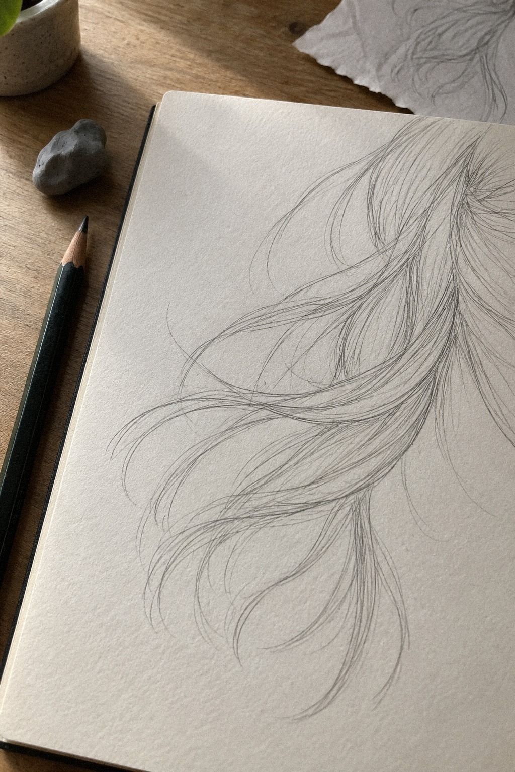 Suis le mouvement des cheveux pendant une pose