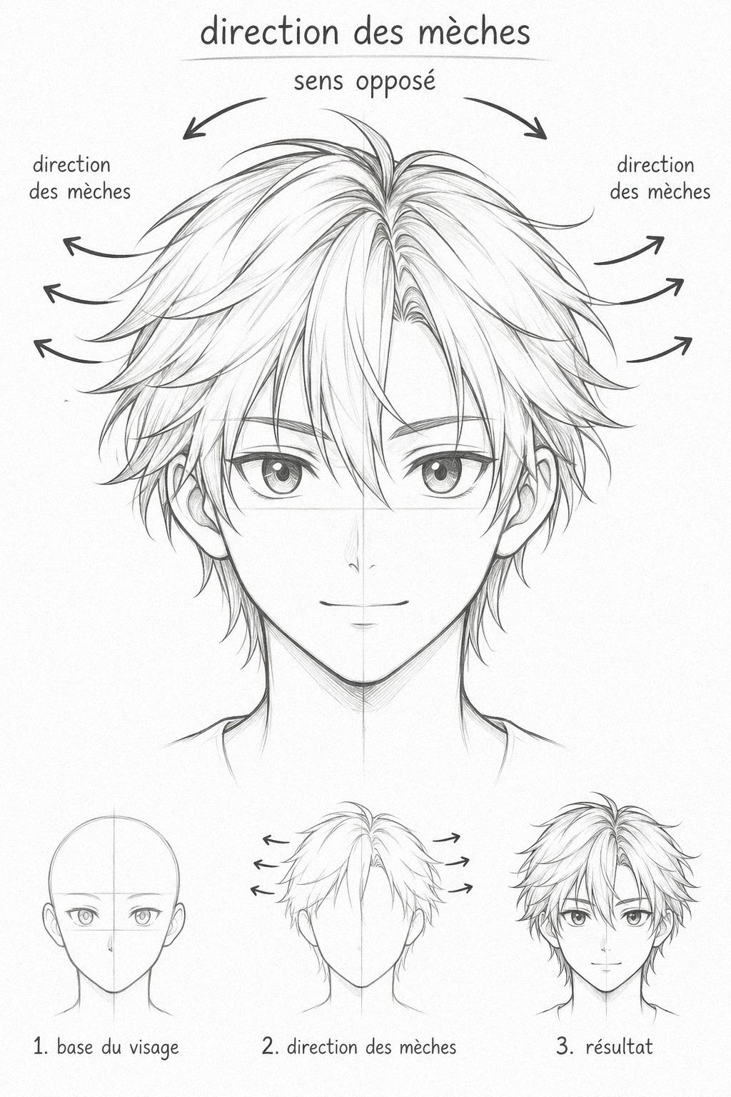 Utilise la règle des deux directions pour une coiffure dynamique