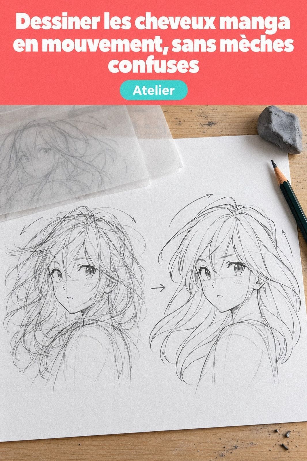 11 techniques simples pour dessiner les cheveux manga sans rater les mèches