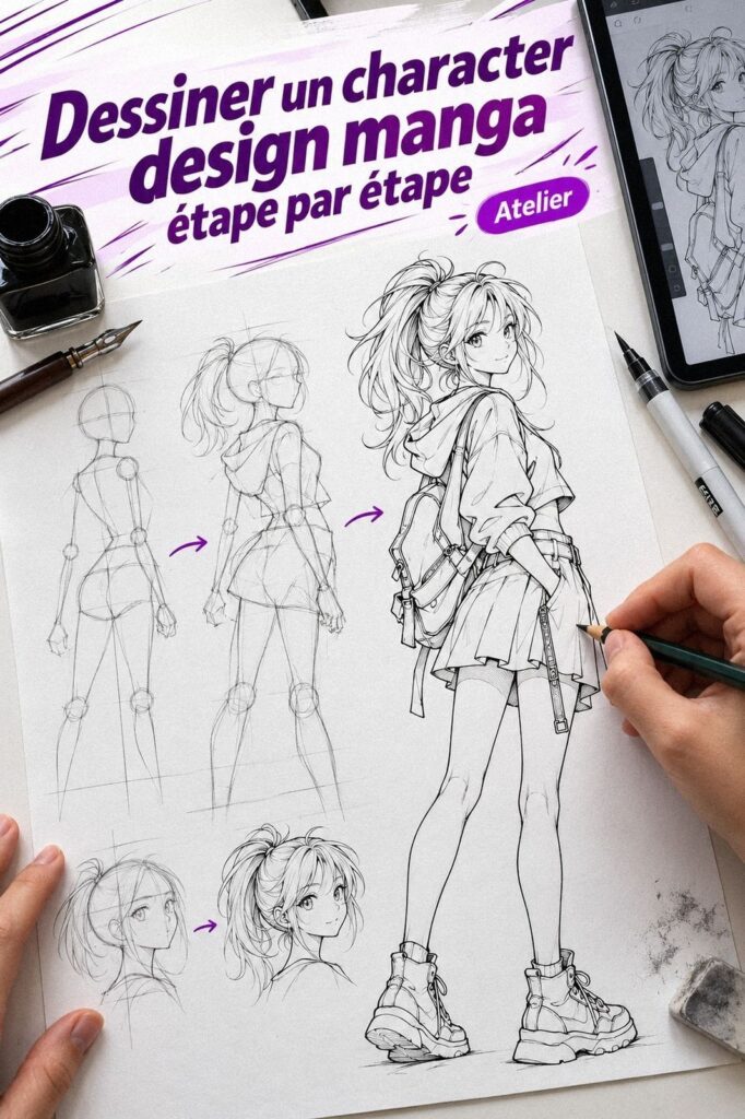 11 Détails Pour Dessiner Un Character Design Manga Avec Une Silhouette Qui Parle