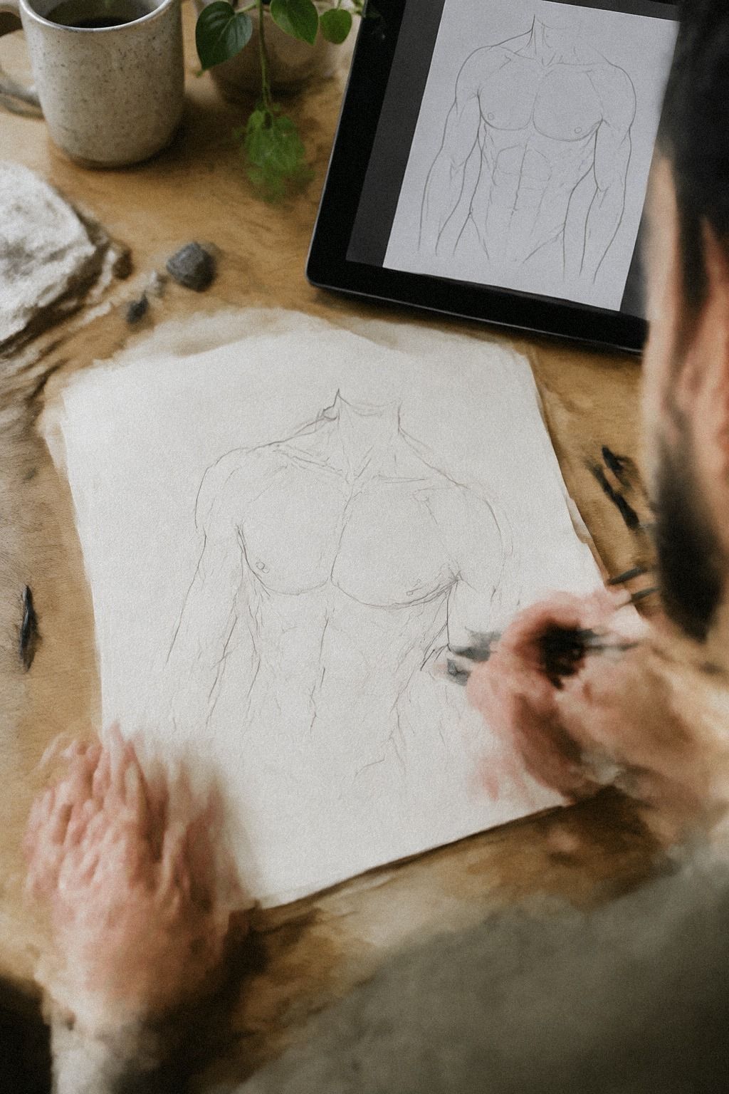 Trace le torse avec la méthode de la ligne centrale