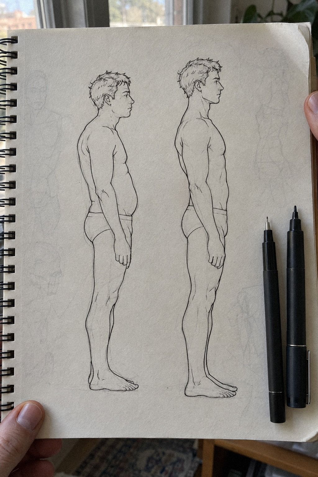 Dessine le profil en contrôlant l’épaisseur du corps