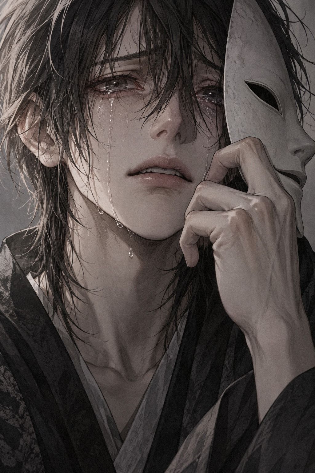 Pose le masque avant les larmes manga