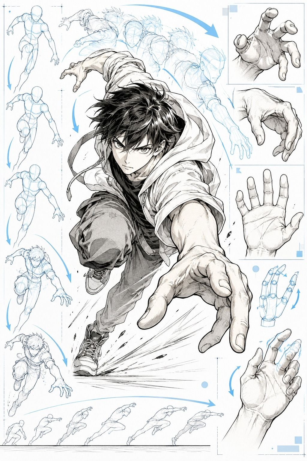 Dessine les mains après le geste