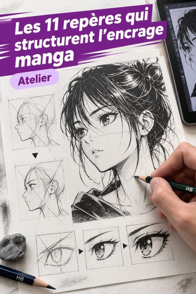 11 techniques d'encrage pour un dessin manga plus net et professionnel