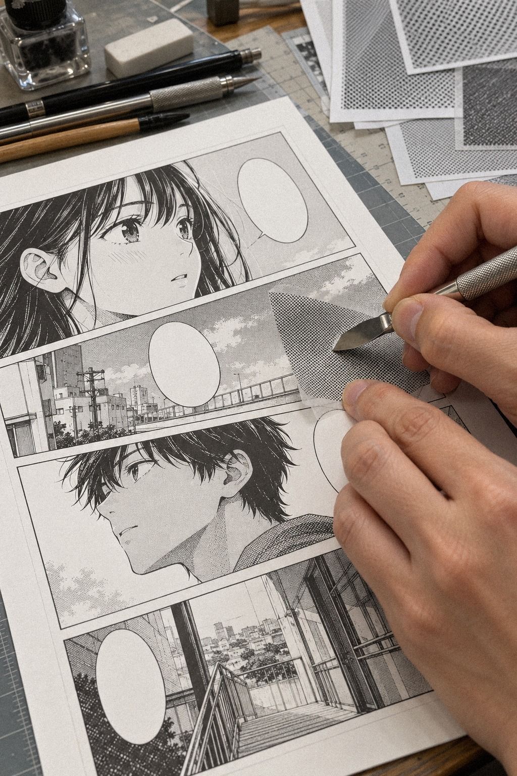 J’ai testé le screentone sur un croquis